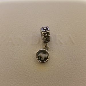 PANDORA CAPRICORN WITH BLACK & WHITE AGATE DANGLE 